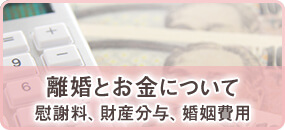 離婚とお金について 慰謝料、財産分与、婚姻費用